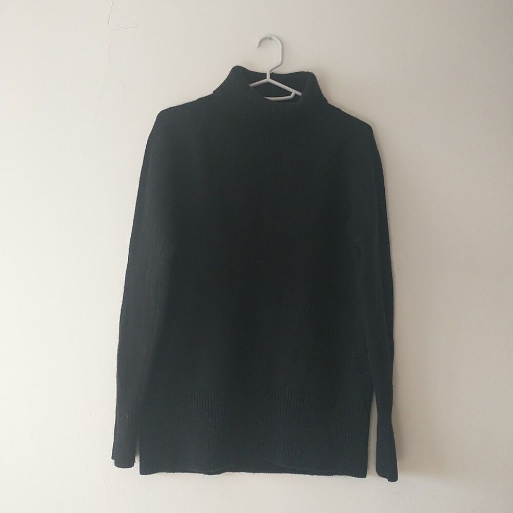 Babaton Sweater Womens S Black Wool Cashmere Blend Turtleneck Chunky Knit Classi